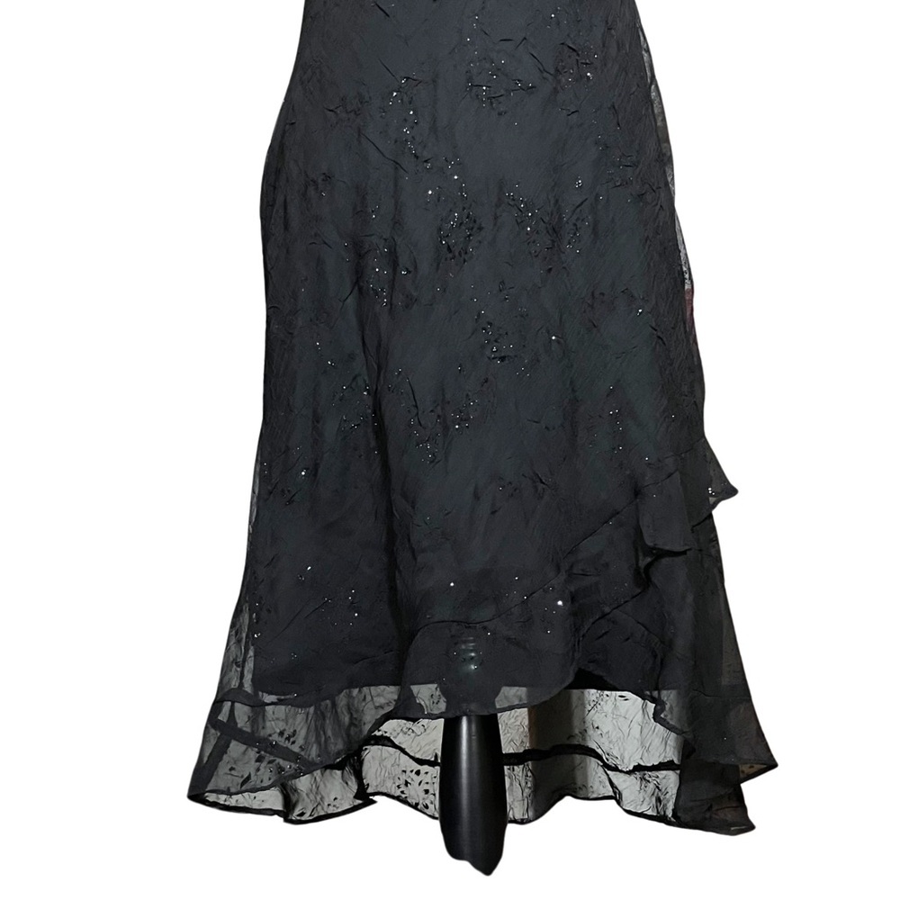 Vintage 90s Black Asymmetrical Sleeveless Dress. Small. Whimsigoth, Fairycore - Picture 7 of 8